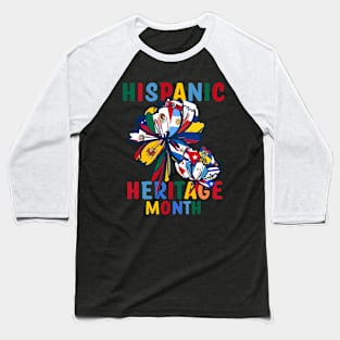 Hispanic Heritage Month Latino Countries Flags Proud Spanish Speaking American For Women, Men Baseball T-Shirt